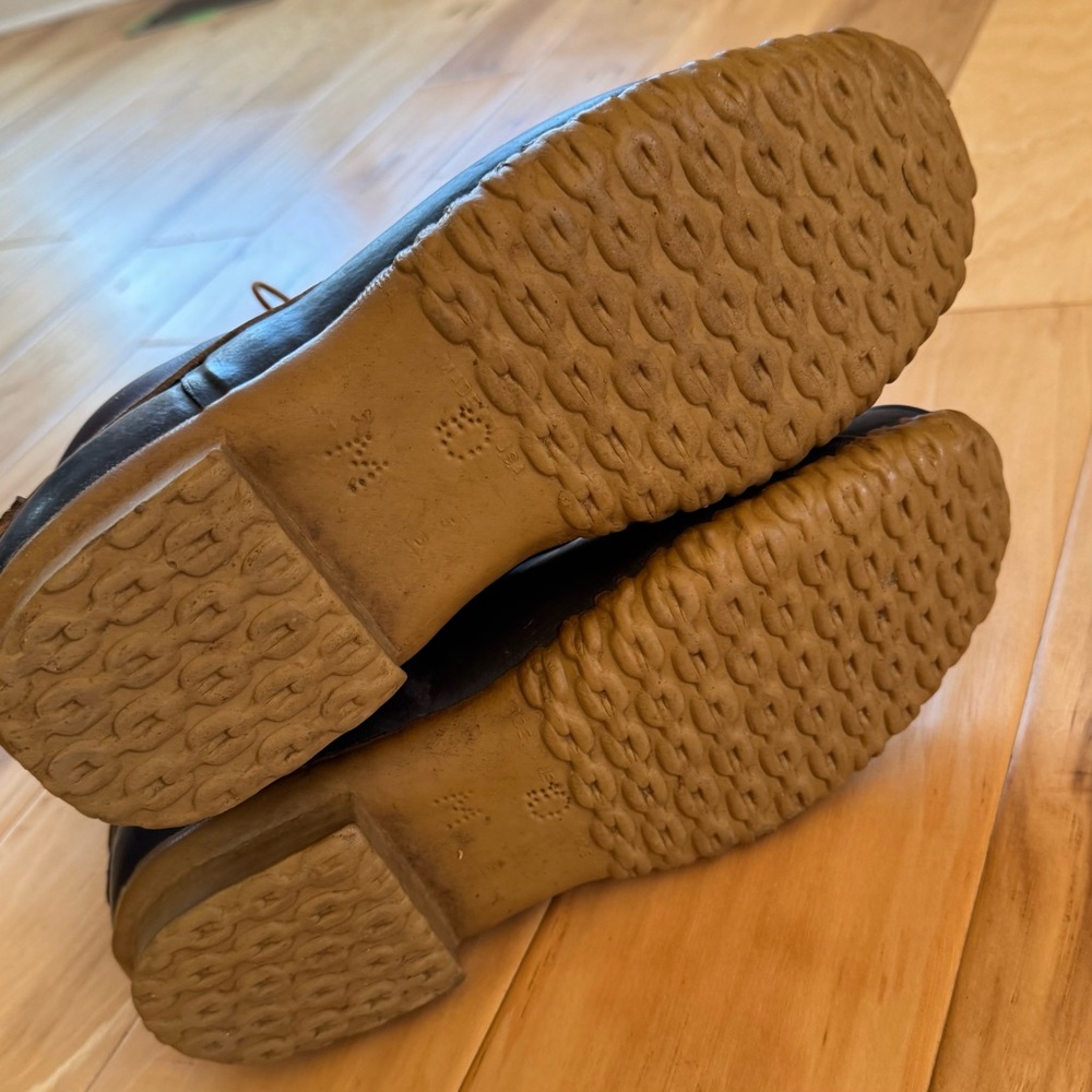 LL Bean Boots vtg men’s 10 eye tall lace up brown leather Sherpa logger size 10 - Picture 11 of 14